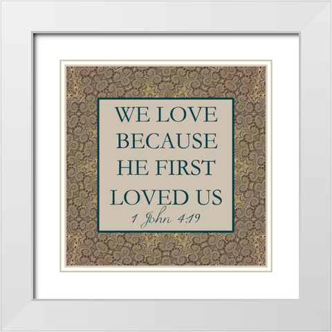 1 John White Modern Wood Framed Art Print with Double Matting by Lewis, Sheldon