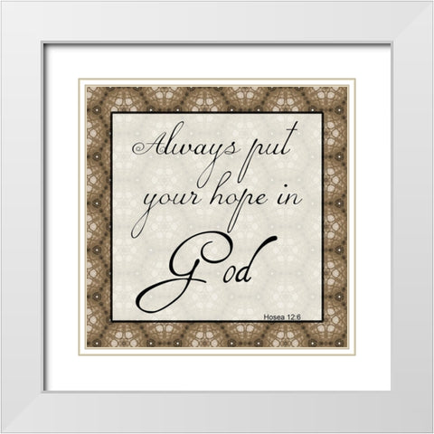 Always God White Modern Wood Framed Art Print with Double Matting by Lewis, Sheldon