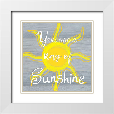 Ray Of Sunshine White Modern Wood Framed Art Print with Double Matting by Lewis, Sheldon