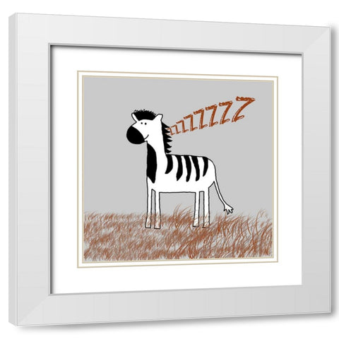 Mr Zee White Modern Wood Framed Art Print with Double Matting by Lewis, Sheldon