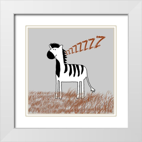 Mr Zee White Modern Wood Framed Art Print with Double Matting by Lewis, Sheldon