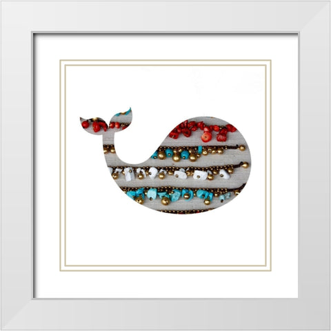 Swimming Colors White Modern Wood Framed Art Print with Double Matting by Lewis, Sheldon