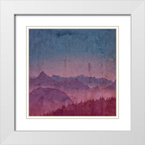 Mountain Lights B White Modern Wood Framed Art Print with Double Matting by Lewis, Sheldon