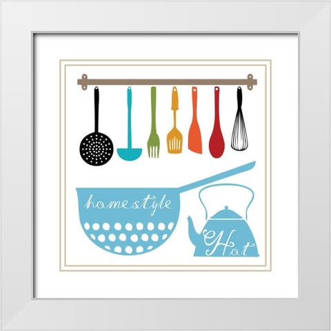 Kitchen Helper White Modern Wood Framed Art Print with Double Matting by Lewis, Sheldon