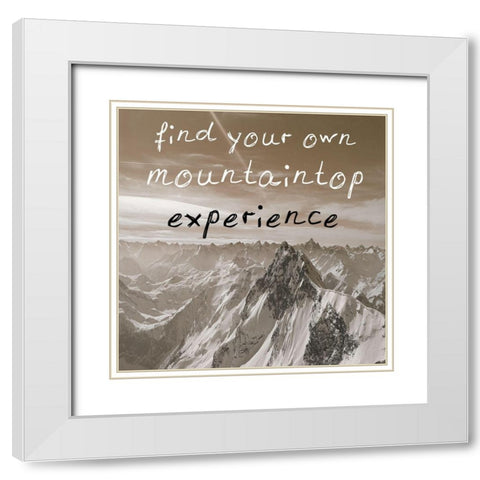 Mountaintop White Modern Wood Framed Art Print with Double Matting by Lewis, Sheldon