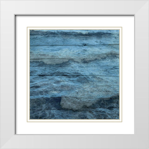 Ocean Blue White Modern Wood Framed Art Print with Double Matting by Lewis, Sheldon