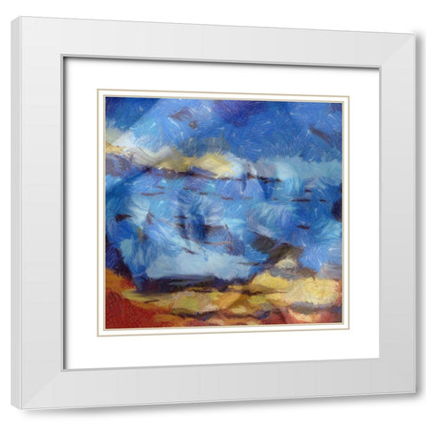 Beauty On paint White Modern Wood Framed Art Print with Double Matting by Lewis, Sheldon