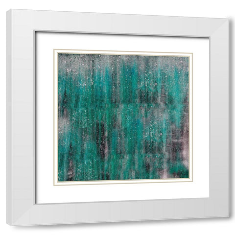 Teal WE Meet Again White Modern Wood Framed Art Print with Double Matting by Lewis, Sheldon