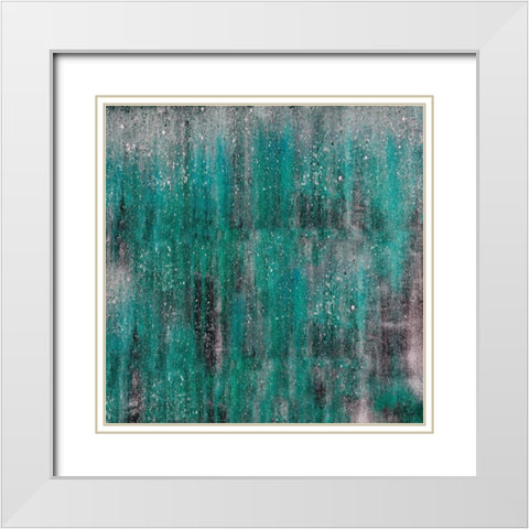 Teal WE Meet Again White Modern Wood Framed Art Print with Double Matting by Lewis, Sheldon