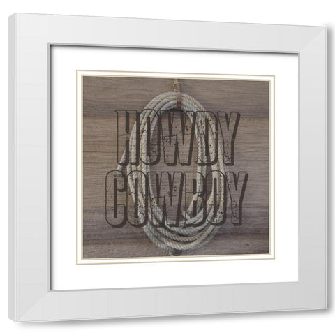 Cowboy White Modern Wood Framed Art Print with Double Matting by Lewis, Sheldon
