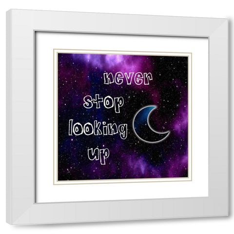Looking Up White Modern Wood Framed Art Print with Double Matting by Lewis, Sheldon