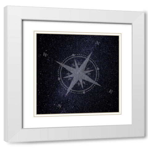 Navigate Space White Modern Wood Framed Art Print with Double Matting by Lewis, Sheldon
