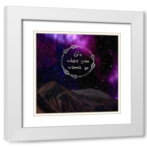 Go On White Modern Wood Framed Art Print with Double Matting by Lewis, Sheldon