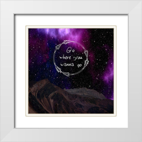 Go On White Modern Wood Framed Art Print with Double Matting by Lewis, Sheldon