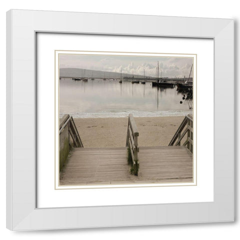 Step In White Modern Wood Framed Art Print with Double Matting by Lewis, Sheldon