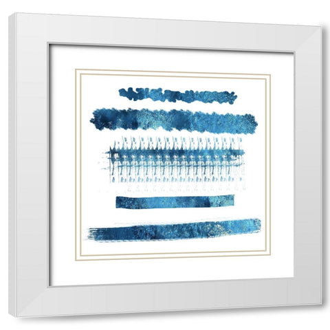Indi Abstract Foil 1 White Modern Wood Framed Art Print with Double Matting by Lewis, Sheldon