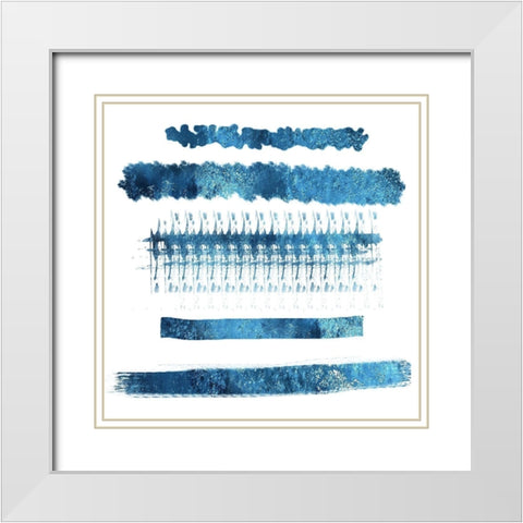 Indi Abstract Foil 1 White Modern Wood Framed Art Print with Double Matting by Lewis, Sheldon