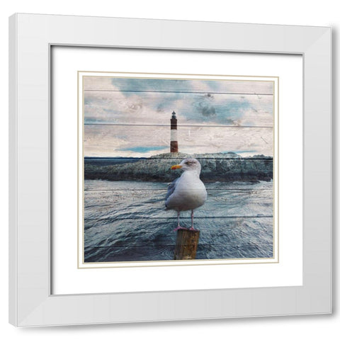 Evening Bay Watch White Modern Wood Framed Art Print with Double Matting by Lewis, Sheldon