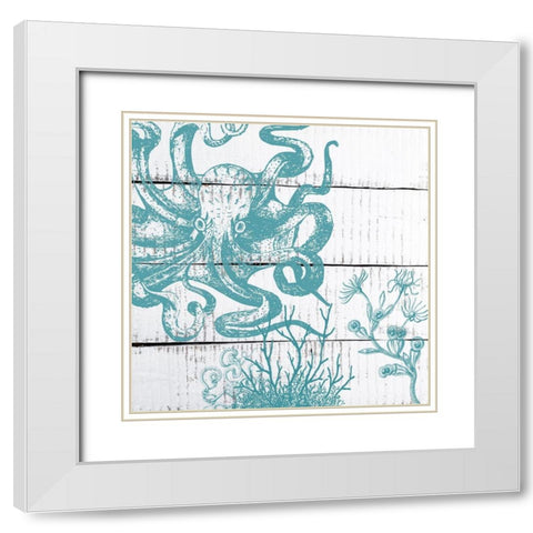 Blue Under 1 White Modern Wood Framed Art Print with Double Matting by Lewis, Sheldon