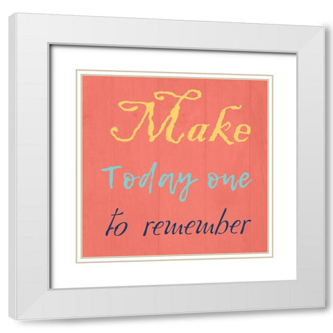 Remember White Modern Wood Framed Art Print with Double Matting by Lewis, Sheldon