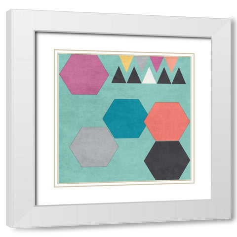 Retro Shape White Modern Wood Framed Art Print with Double Matting by Lewis, Sheldon