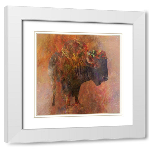 Stampede White Modern Wood Framed Art Print with Double Matting by Lewis, Sheldon