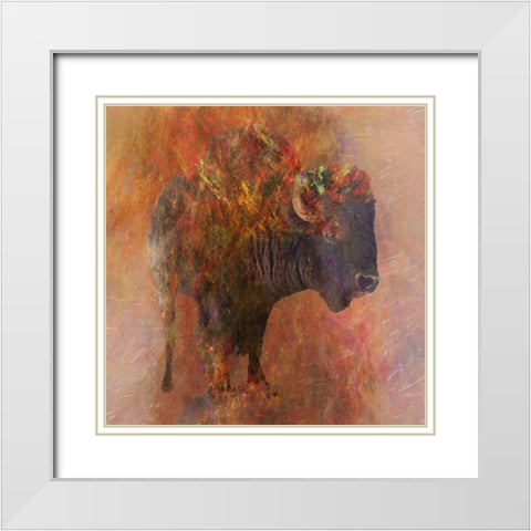 Stampede White Modern Wood Framed Art Print with Double Matting by Lewis, Sheldon