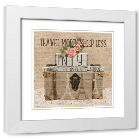 Travel More White Modern Wood Framed Art Print with Double Matting by Lewis, Sheldon
