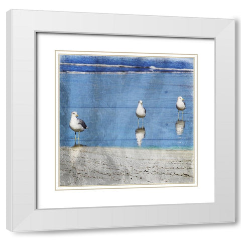Three Is Company White Modern Wood Framed Art Print with Double Matting by Lewis, Sheldon