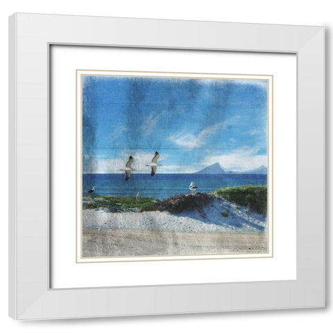 Flying Friends White Modern Wood Framed Art Print with Double Matting by Lewis, Sheldon
