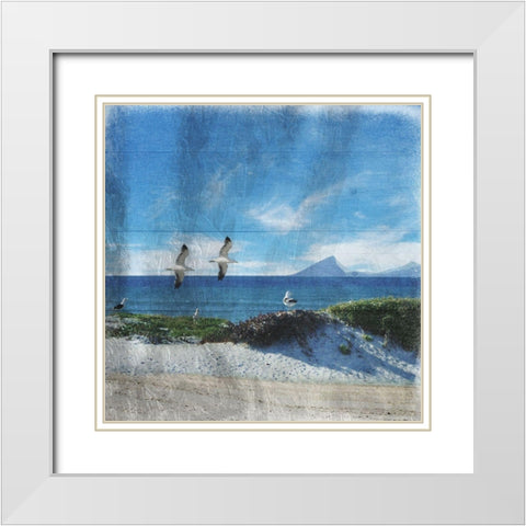 Flying Friends White Modern Wood Framed Art Print with Double Matting by Lewis, Sheldon