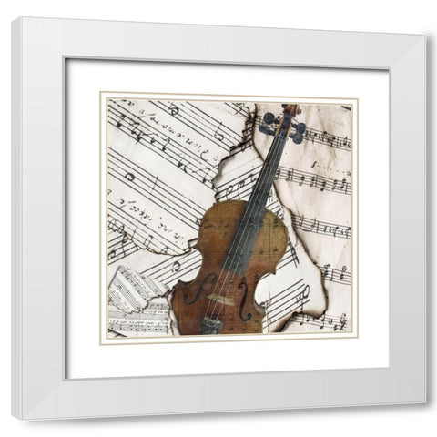 Mucical Elegance White Modern Wood Framed Art Print with Double Matting by Lewis, Sheldon