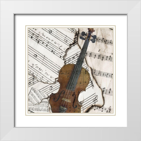 Mucical Elegance White Modern Wood Framed Art Print with Double Matting by Lewis, Sheldon