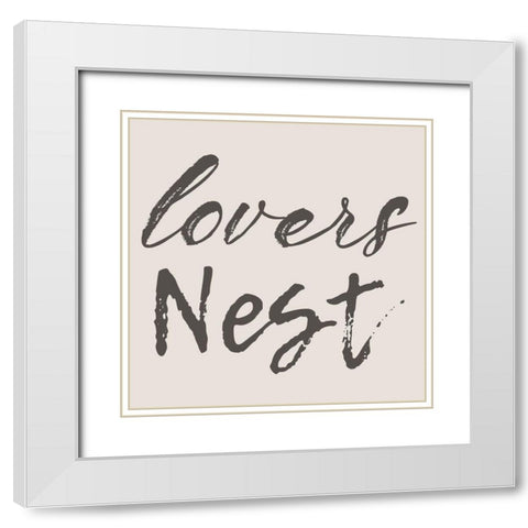 Lovers Nest White Modern Wood Framed Art Print with Double Matting by Lewis, Sheldon