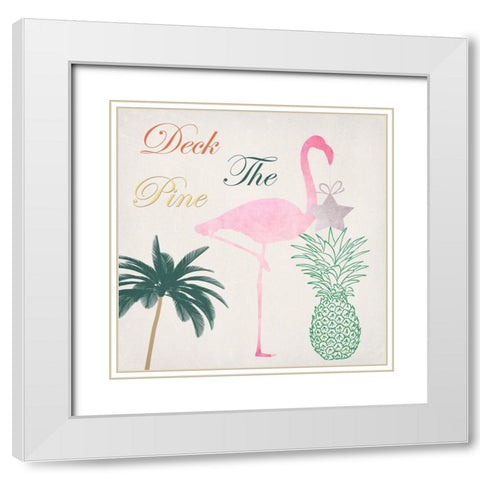 Deck The Pine White Modern Wood Framed Art Print with Double Matting by Lewis, Sheldon