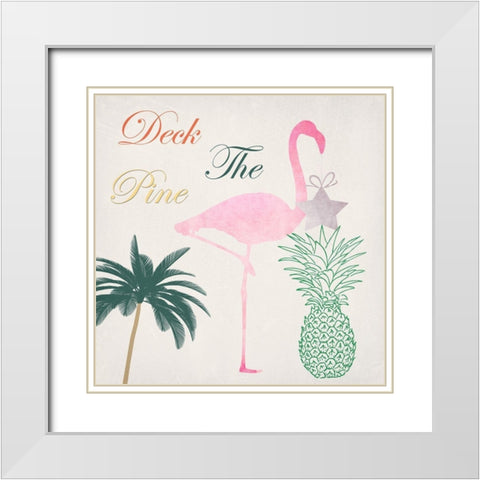 Deck The Pine White Modern Wood Framed Art Print with Double Matting by Lewis, Sheldon