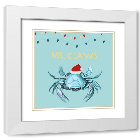 Mr Claws White Modern Wood Framed Art Print with Double Matting by Lewis, Sheldon