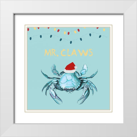 Mr Claws White Modern Wood Framed Art Print with Double Matting by Lewis, Sheldon