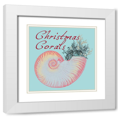 Christmas Corals White Modern Wood Framed Art Print with Double Matting by Lewis, Sheldon