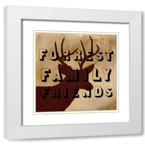 Forrest Family Friends White Modern Wood Framed Art Print with Double Matting by Lewis, Sheldon