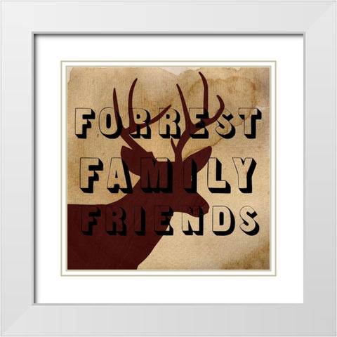 Forrest Family Friends White Modern Wood Framed Art Print with Double Matting by Lewis, Sheldon