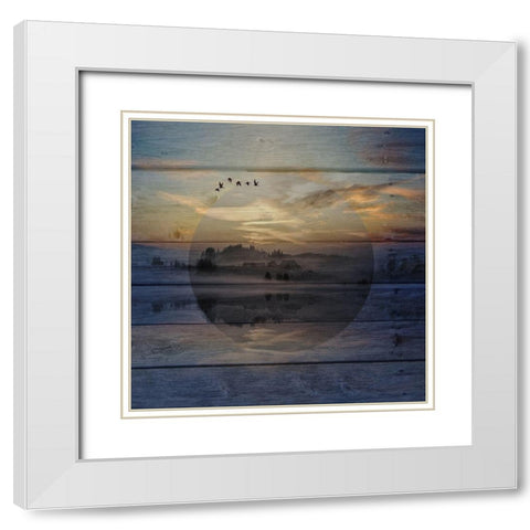 Lake View Lodge White Modern Wood Framed Art Print with Double Matting by Lewis, Sheldon