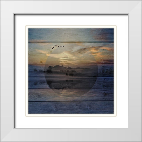 Lake View Lodge White Modern Wood Framed Art Print with Double Matting by Lewis, Sheldon