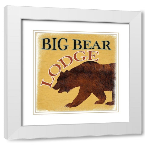 Big Bear Lodge White Modern Wood Framed Art Print with Double Matting by Lewis, Sheldon