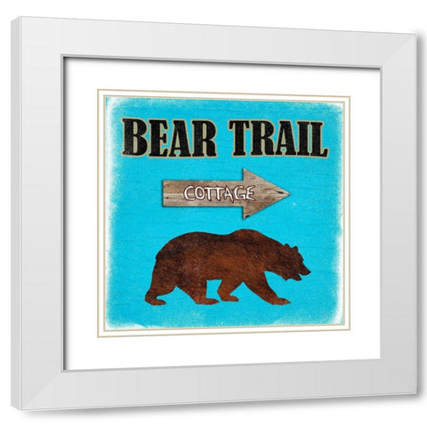 Bear Trail Cottage White Modern Wood Framed Art Print with Double Matting by Lewis, Sheldon