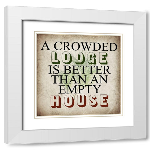 Crowded Lodge White Modern Wood Framed Art Print with Double Matting by Lewis, Sheldon