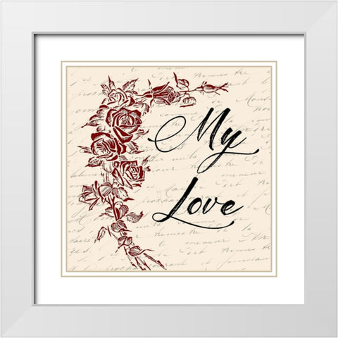 My Love White Modern Wood Framed Art Print with Double Matting by Lewis, Sheldon