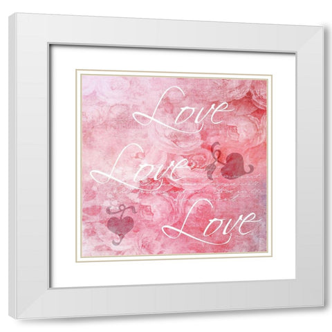 More Love White Modern Wood Framed Art Print with Double Matting by Lewis, Sheldon