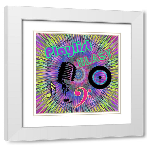 Play List White Modern Wood Framed Art Print with Double Matting by Lewis, Sheldon