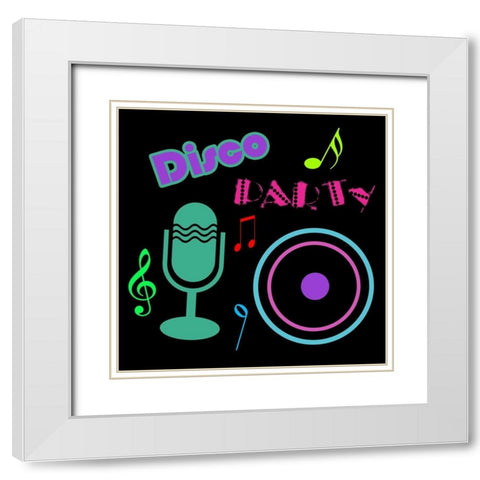 Disco White Modern Wood Framed Art Print with Double Matting by Lewis, Sheldon